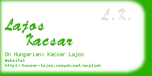 lajos kacsar business card